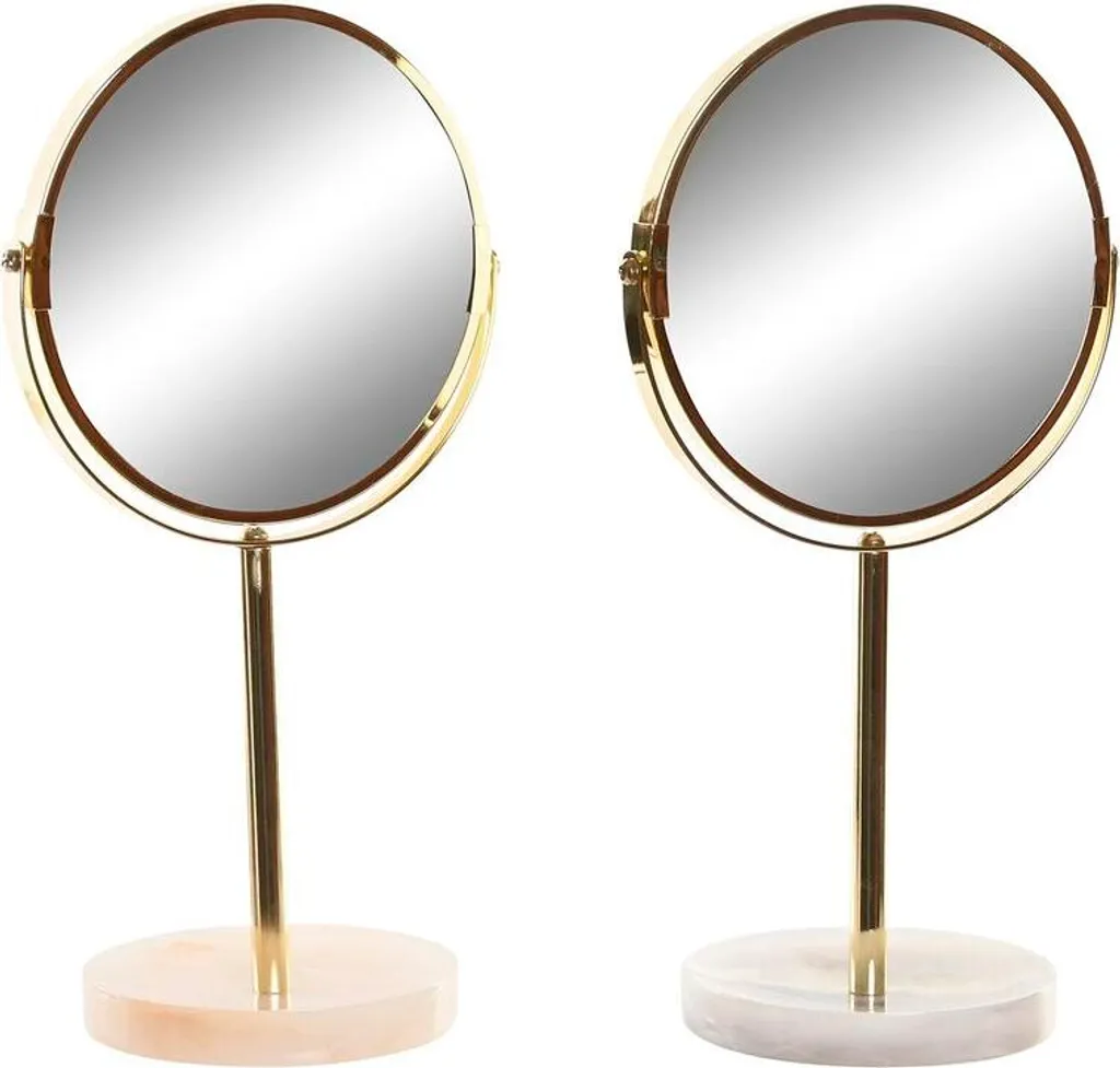 Miroir Design 35cm en Résine Gris Clair et Or DKD Home Decor - Set de 2