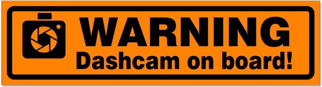 Kiwistar - Autoaufkleber - Orange - Schwarz - 20 x 5,3 cm - Dashcam on Board Warning invertiert - Hinweis Aufkleber Sticker für Auto, Kfz, Fahrrad...