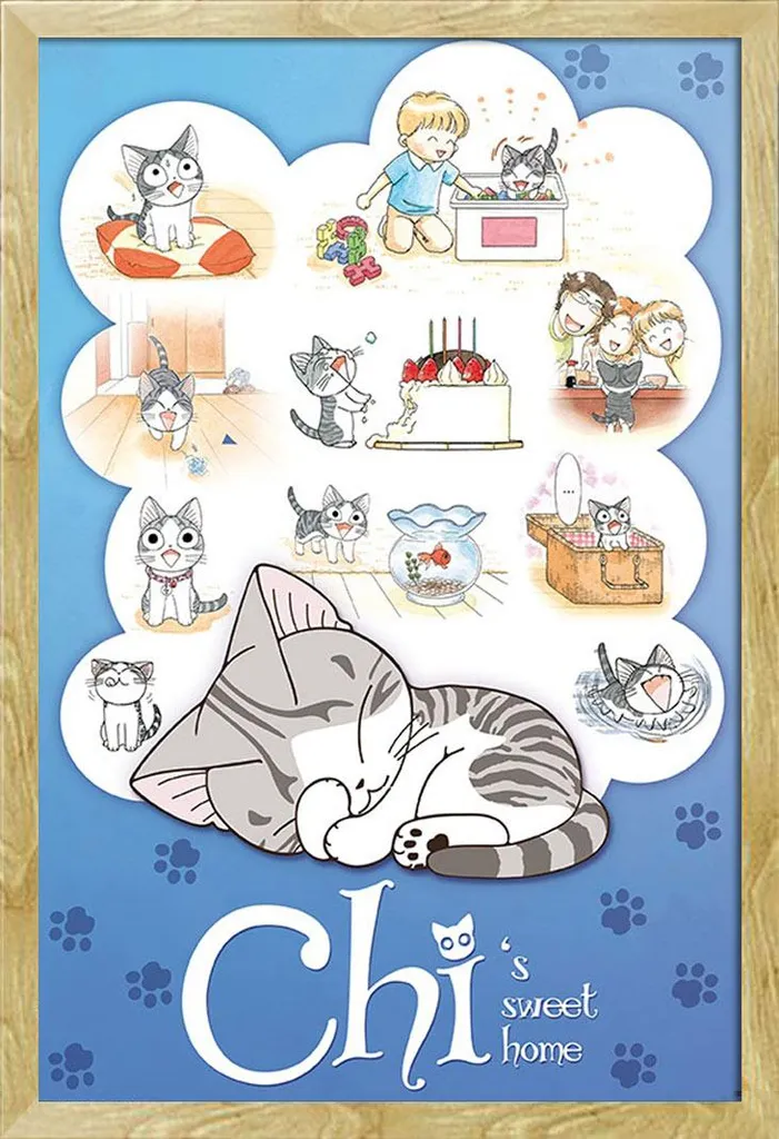 Poster Chi's Dream avec cadre Shinsuke Maxi MDF hêtre 61x91,5 cm