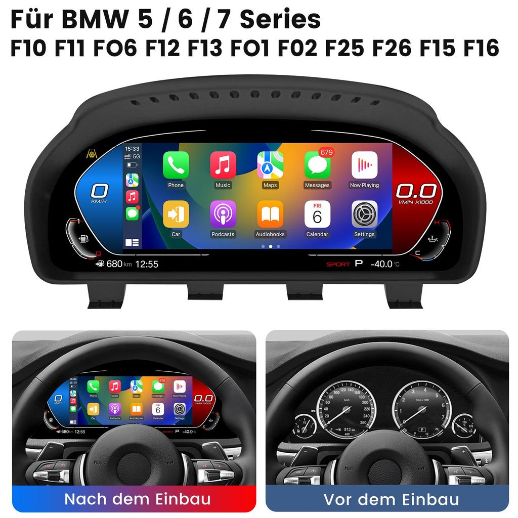 Cluster LCD CarPlay wireless da 12,3'' con tachimetro Immagine del prodotto 