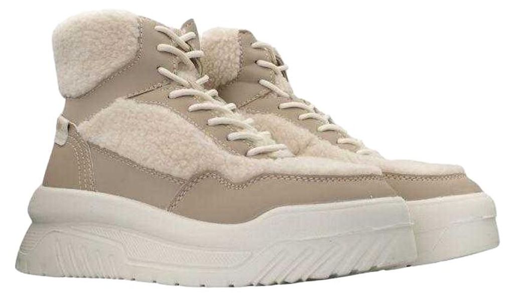 Lee Cooper - Logo Sneaker für Damen, Seitlicher Reißverschluss PP11753 (38 EU) (Beige)