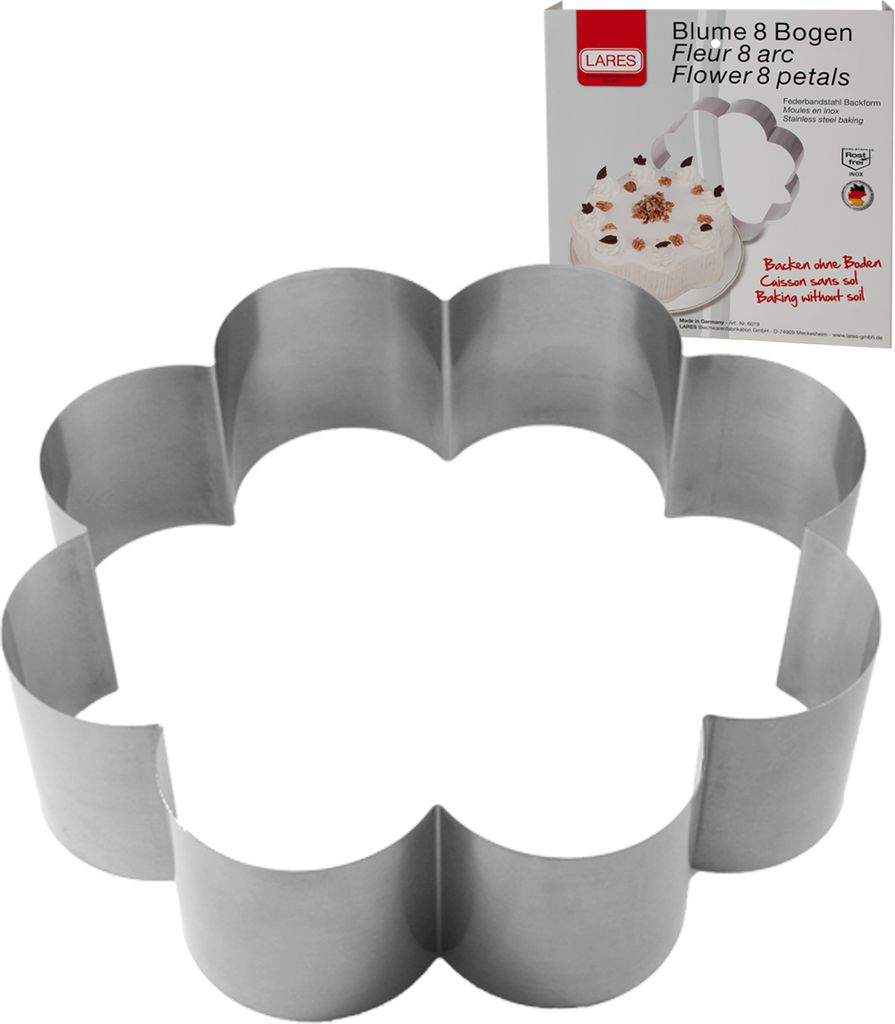 LARES Motivbackform ohne Boden -  Blume mit 8 Bögen - ca. Produktbild 