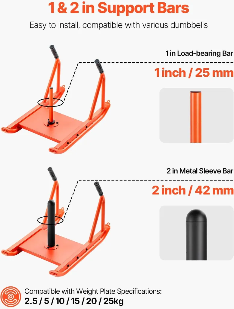 Traîneau de force orange en acier robuste pour disques de 25 et 51mm - 4