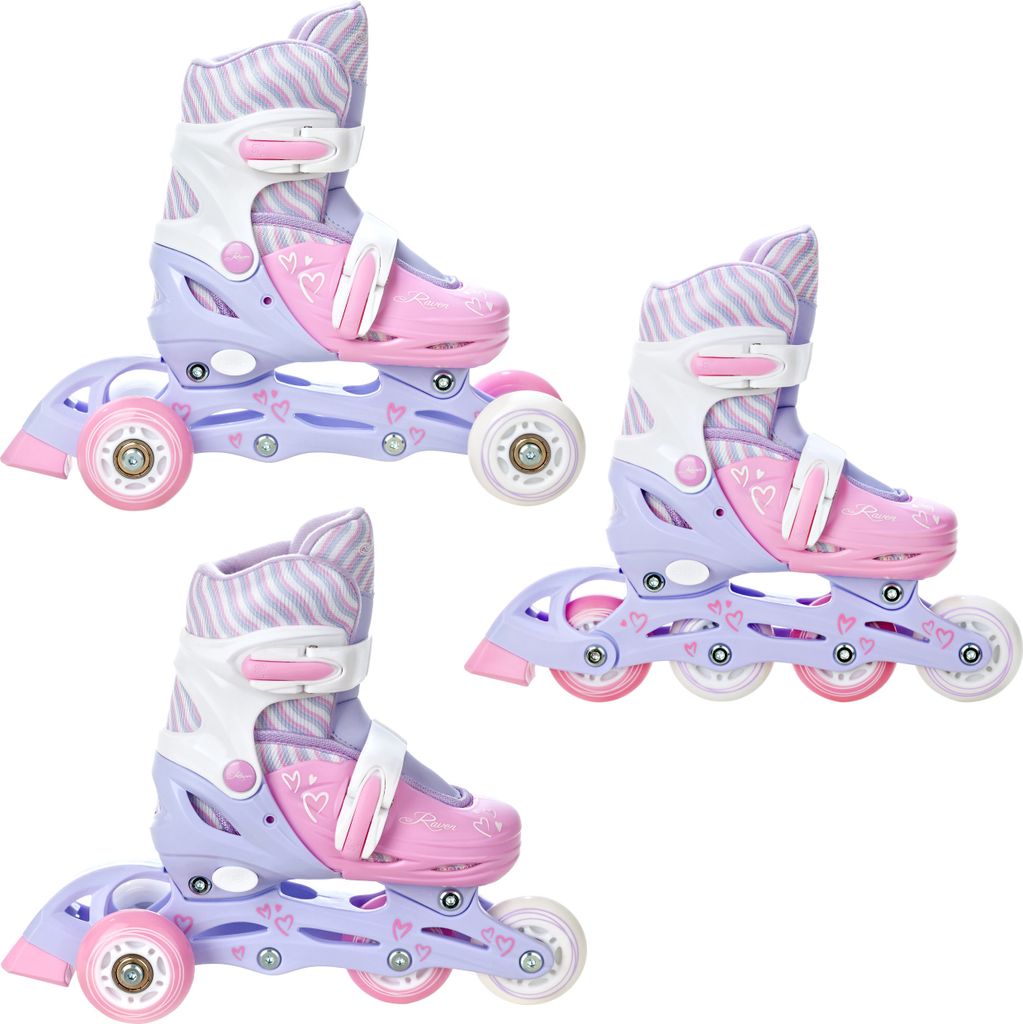 3in1 Inlineskates/Triskates/Rollschuhe Raven Loret Lila/Pink 27-30 verstellbar
