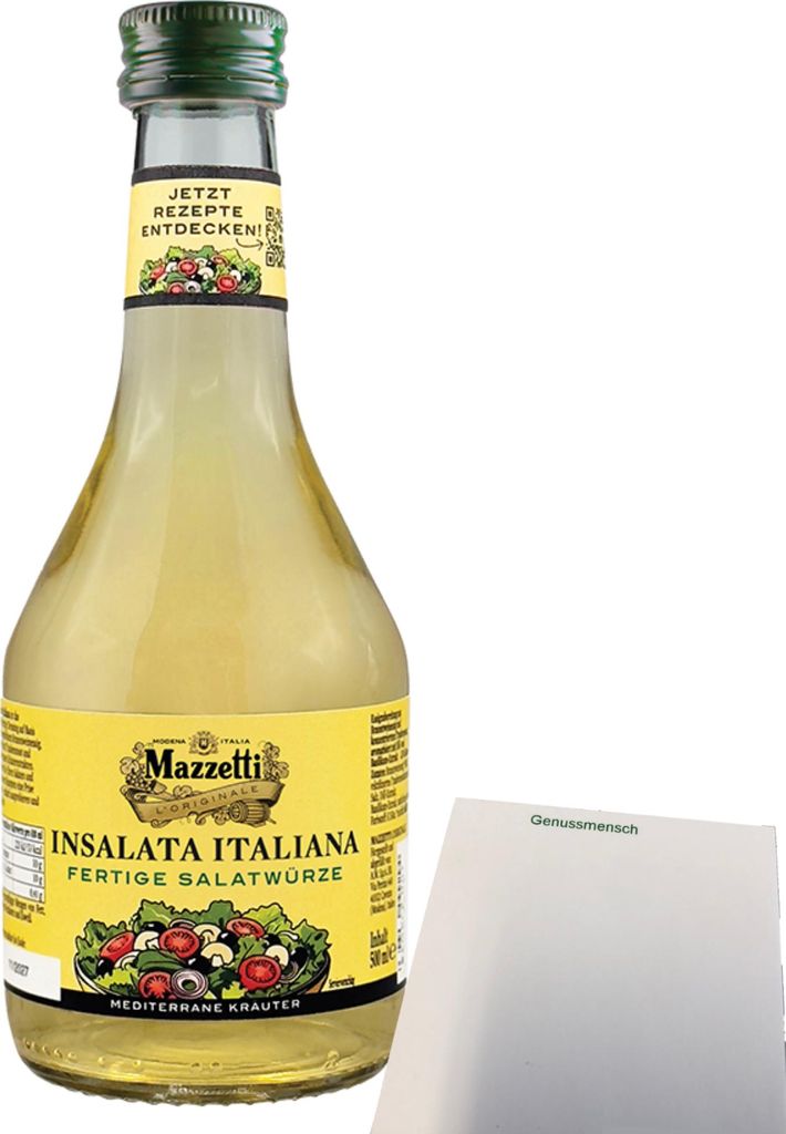 Mazzetti Insalata Italiana Condimento Salatwürze (500ml Flasche) + usy Block