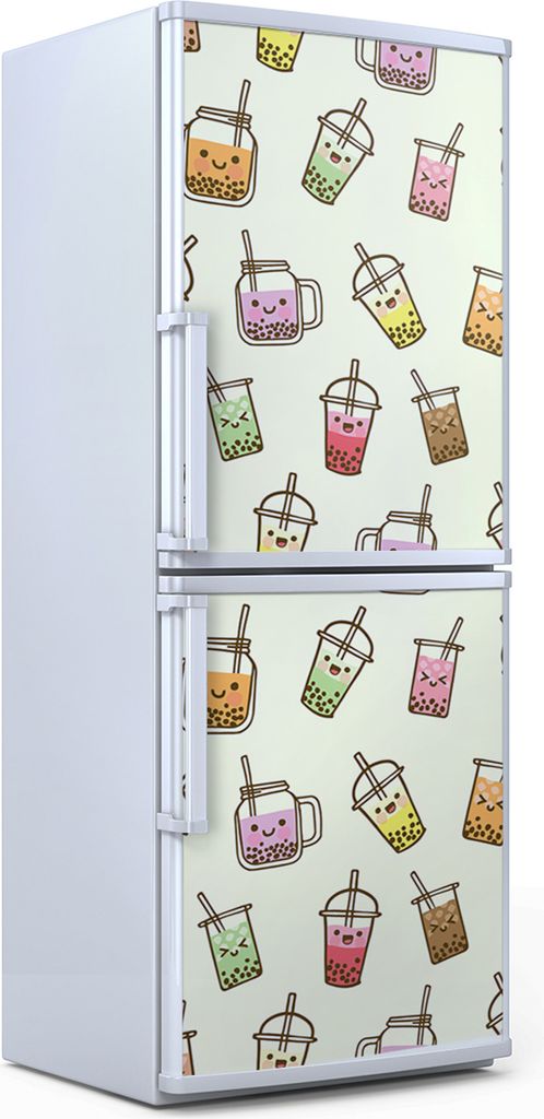 Kühlschrankdekoration 70x180 cm Aufkleber auf dem Kühlschrank - Sprudel Milchtee