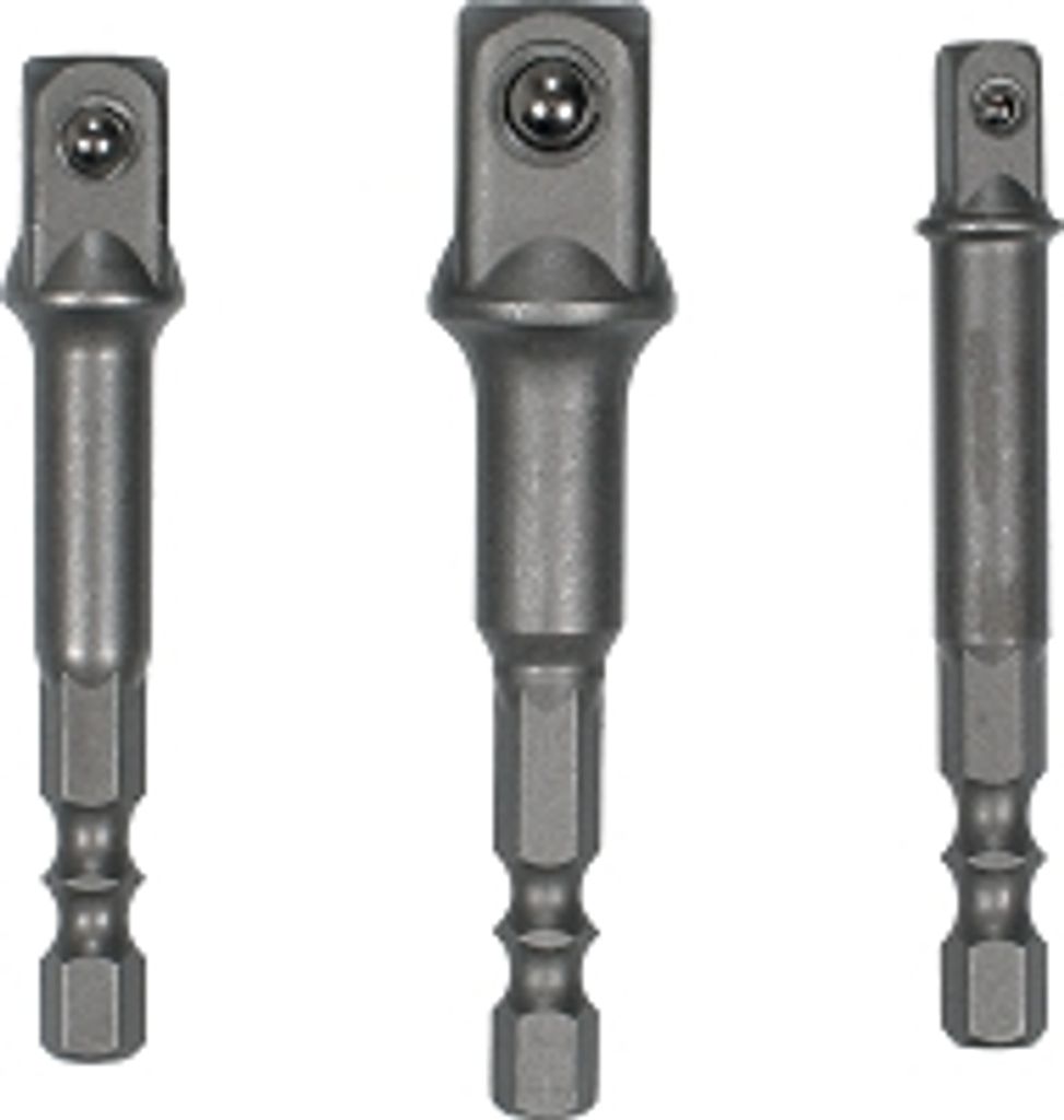 Adaptersatz Set für Bohrmaschinen und Akkuschrauber 1/4" + 3/8" + 1/2", 3-tlg.