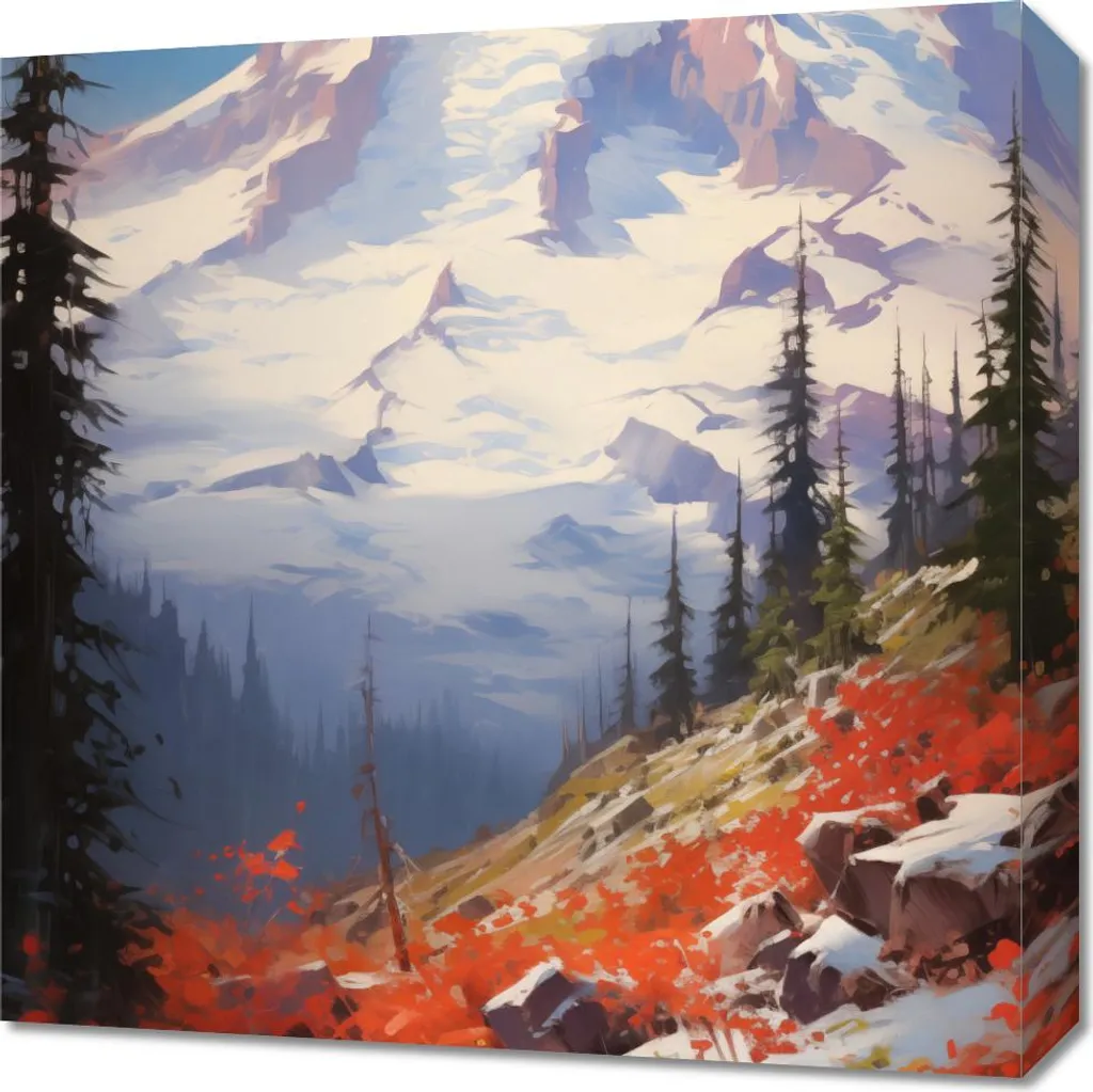 Quadro 50x50 Montagna Panorama Passi Montani - Stampa su Tela Moderna