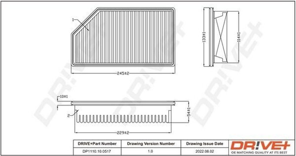 Dr!ve+ DP1110.10.0517 - OE 28113 1W000 Luftfilter für Rio III (UB)