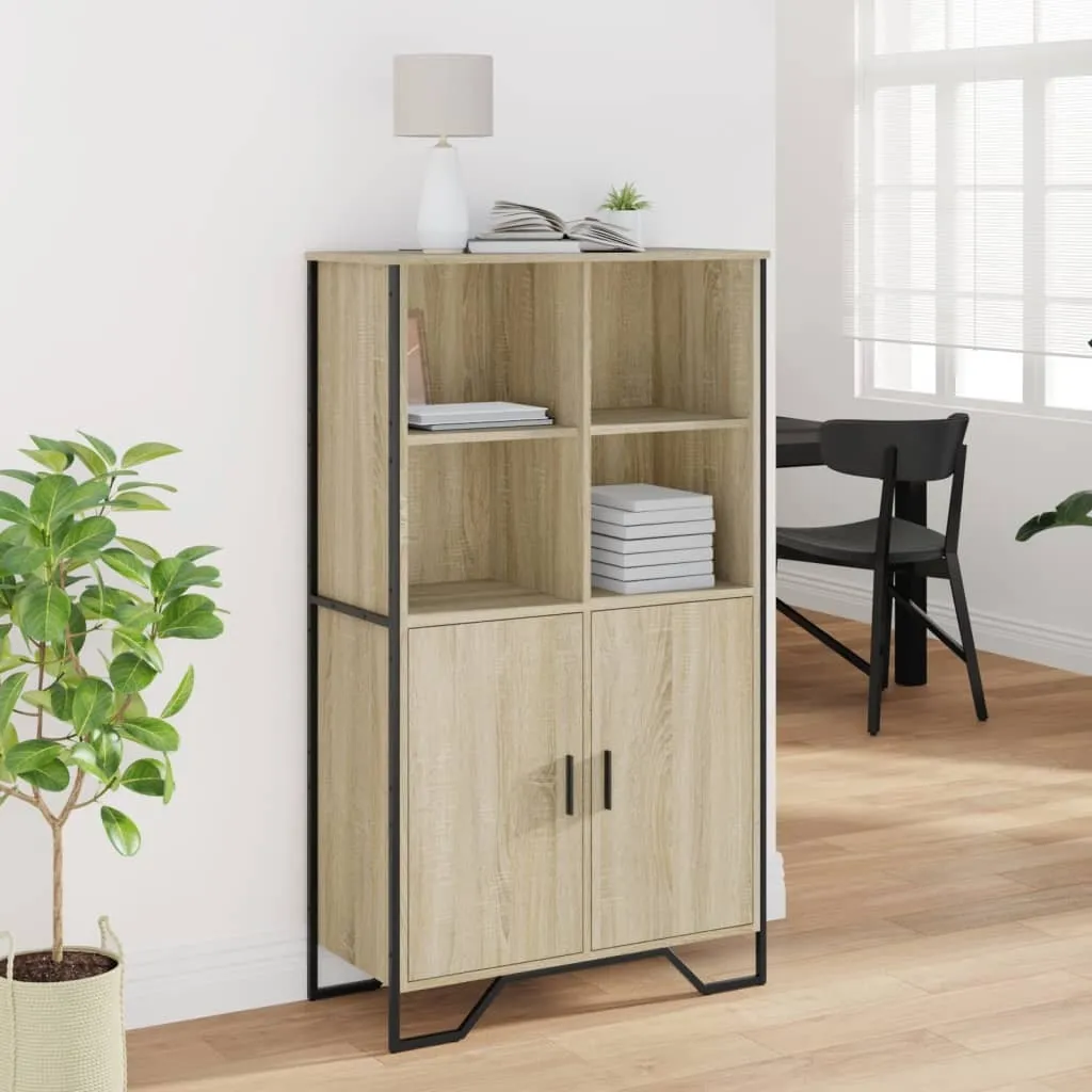 VidaXL Credenza In Legno Multistrato Rovere Sonoma, 73,5x35x75 Cm - Mobile Con Anta E Fissaggio A Parete