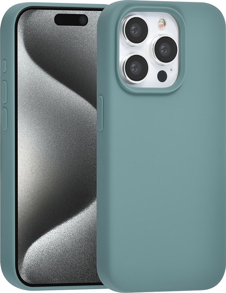 TUNIQ iPhone 15 Pro Back cover case - Premium Liquid silicone - Green