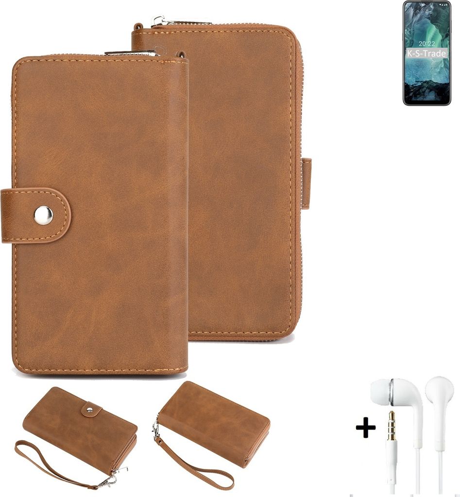 K-S-Trade 2in1 Handyhülle kompatibel mit Nokia G11 + Kopfhörer Schutzhülle & Portemonnee Schutzhülle Tasche Handytasche Case Etui Geldbörse