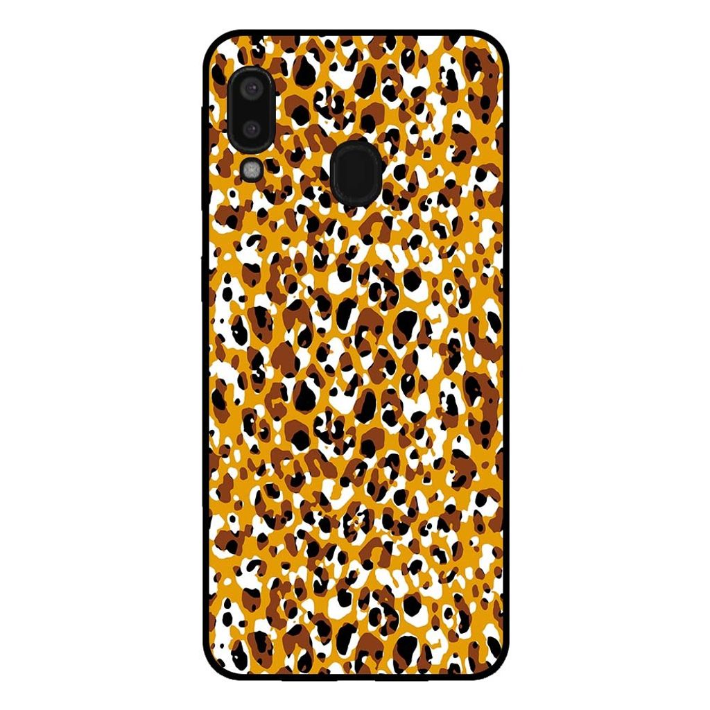 Smartphonica Handyhülle für Samsung Galaxy A20E mit Panther-Print - TPU-Hülle mit Faultier-Print - Braun