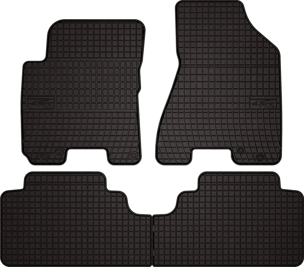 Gummifußmatten passend für Kia Sportage II (SUV, Bj. 2004-2010) – schwarz, passgenau, mit Befestigungen set 4 Stk. - Gummi-Automatten