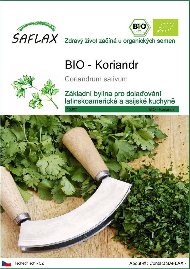 SAFLAX - BIO - Koriandr - Coriandrum sativum - 150 Semena Obrázek produktu 