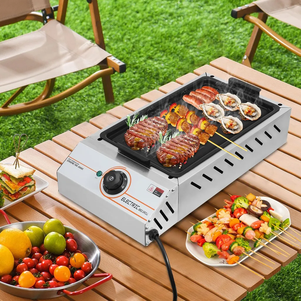 Plancha électrique de table avec grande surface de cuisson réglable - 2