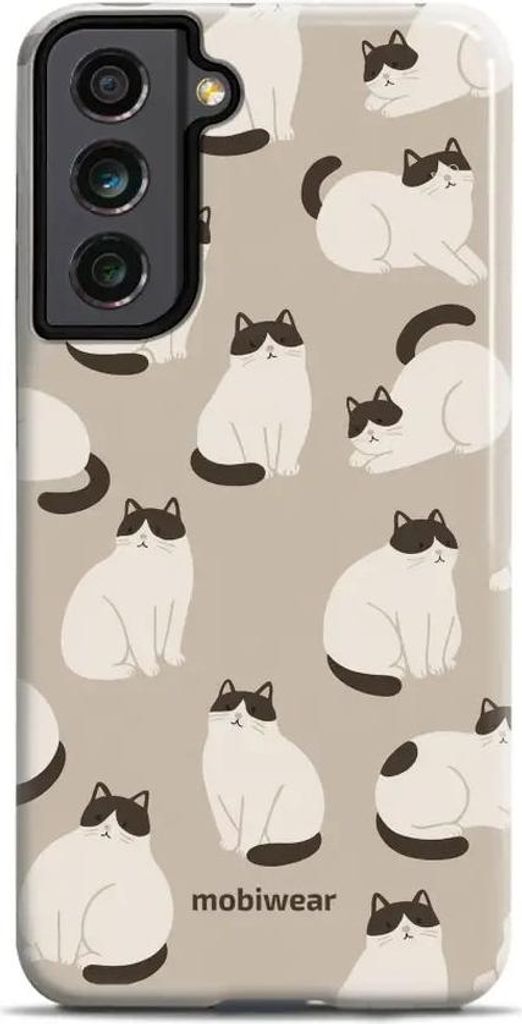 Handyhülle für Galaxy S21 FE, Mobiwear Elite Pro, Kaffe Miau