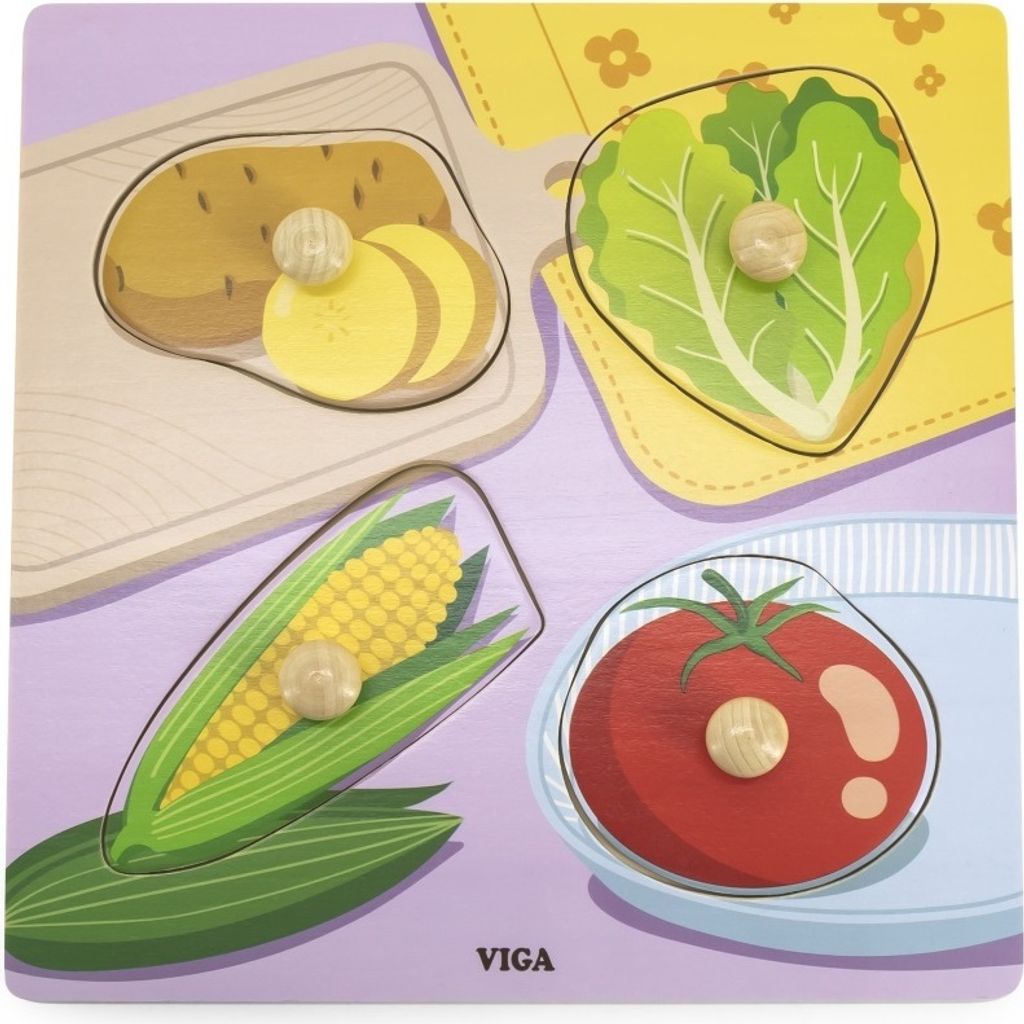 Viga Toys - VIGA Holzpuzzle mit Wäscheklammern Gemüse