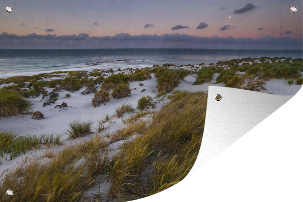 MuchoWow 120x80 cm Outdoor-Poster Gartendeko Sichtschutz Garten Poster für den Garten Sonnenuntergang vor den FalklanSteckanschlussln