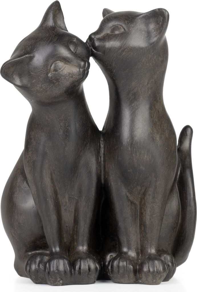 Decorazione figurina coppia gatto nero 17 cm di altezza Immagine del prodotto 