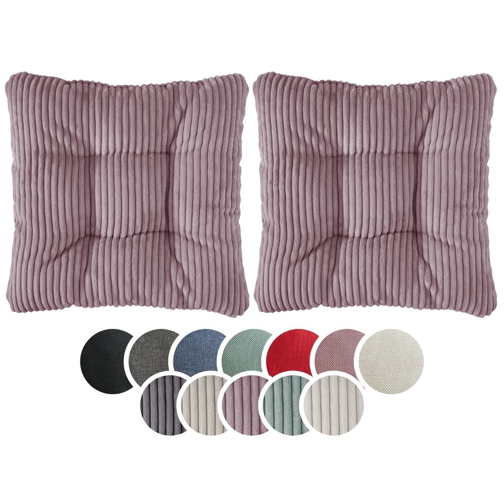 sleepling - 2er Set Stuhlkissen, Sitzkissen, Cord Optik, Produktbild 
