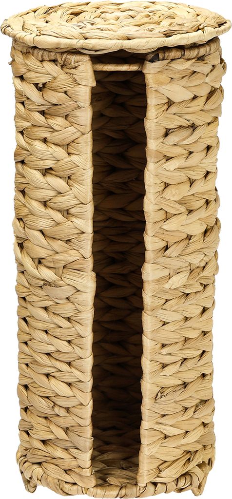 HMF Toilettenpapier Aufbewahrung geflochten aus nachhaltiger Wasserhyazinthe, Klopapierhalter stehend | 3 WC Rollen | 35,5 x 17 cm