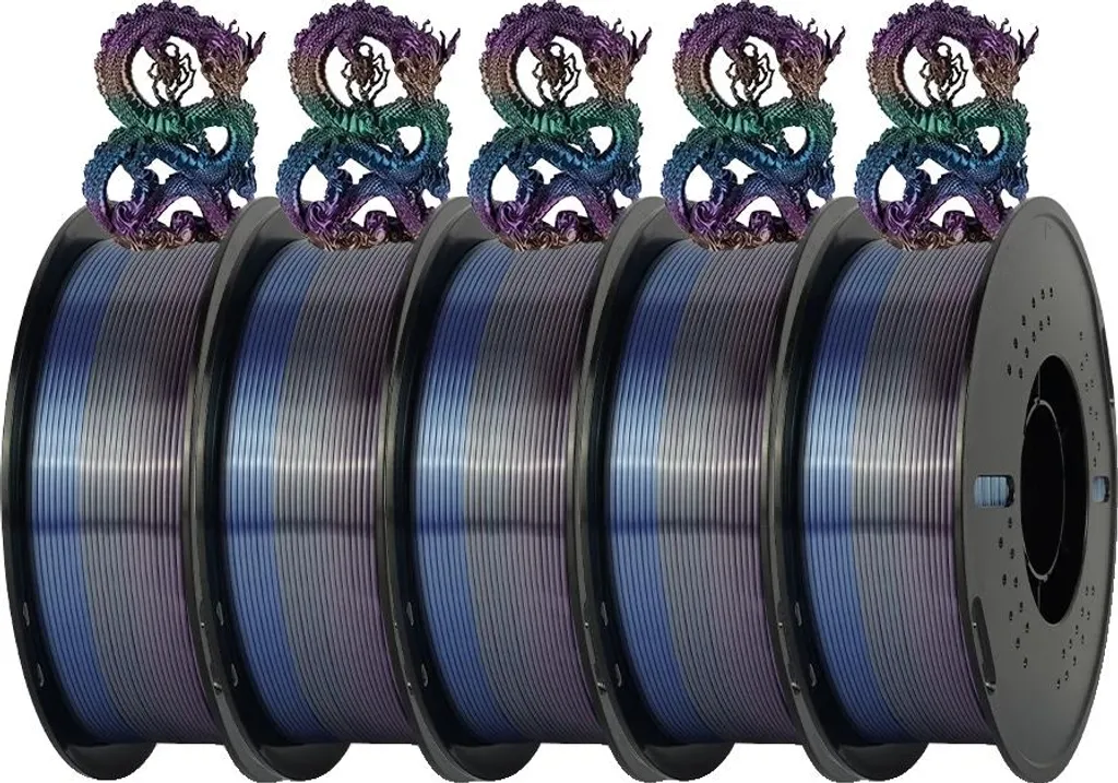 Filament 3D 1,75 mm Silk Rainbow en bobine de 5 kg pour grand volume