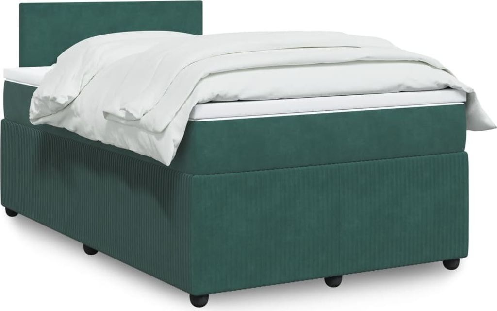 Maison Exclusive - Boxspringbett mit Matratze Dunkelgrün 120x200 cm Samt