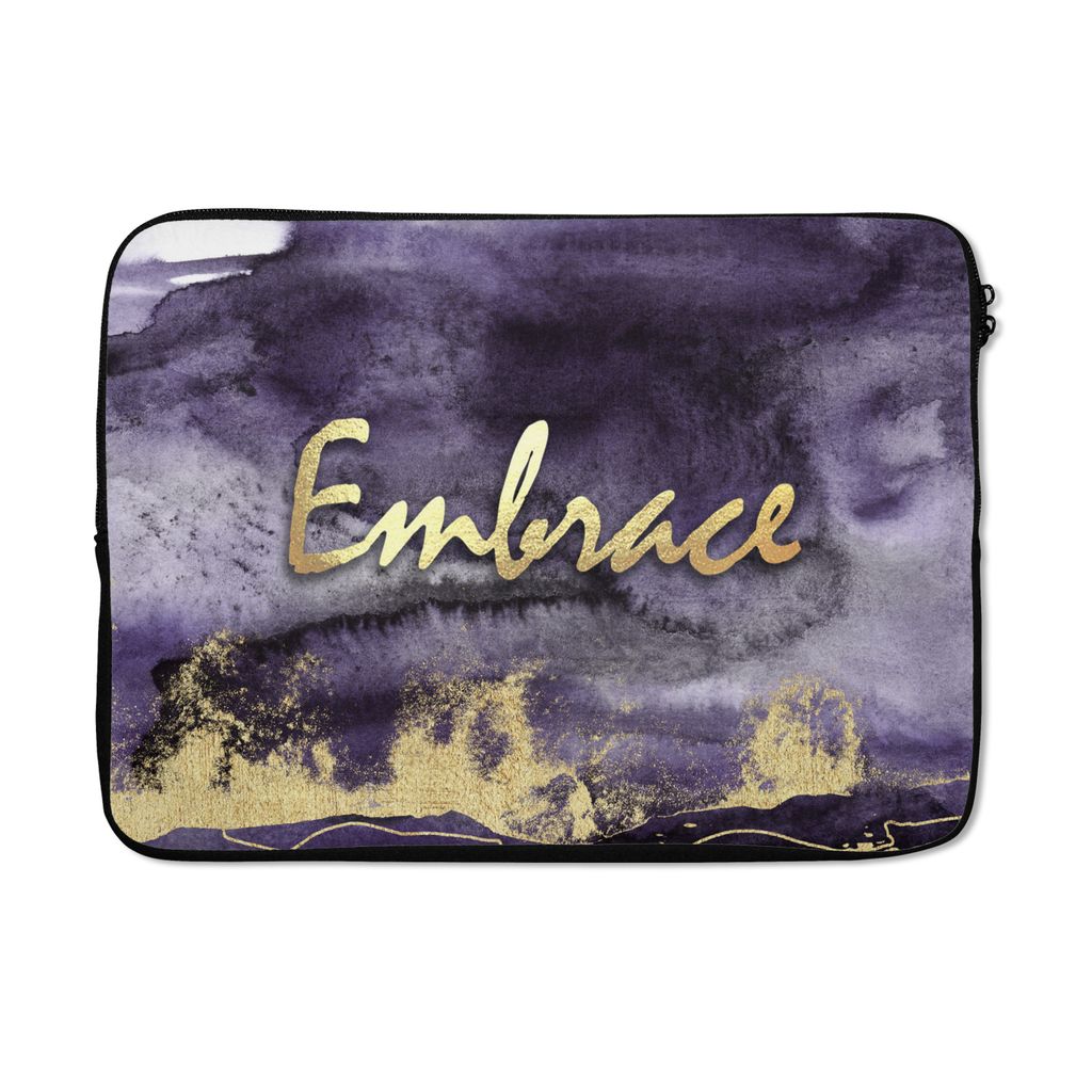 MuchoWow Laptop Hülle 13 Zoll Zitat - Stofftier - Lila - Gold Laptoptasche - Laptophülle - Sleeve - Rundumschutz