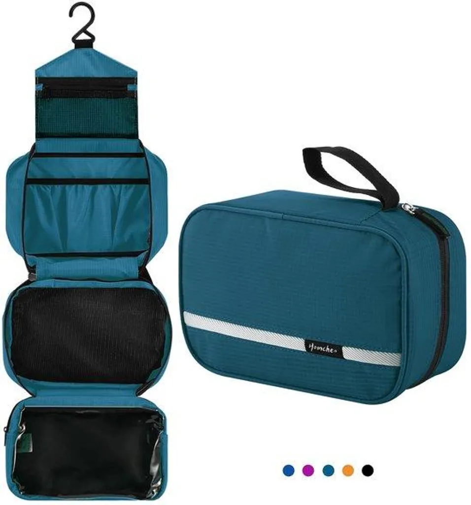 Trousse de toilette suspendable et pliable étanche pour homme et femme