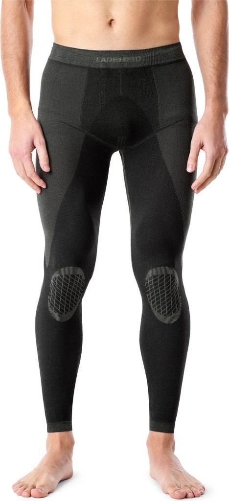 Ladeheid Herren Funktionsunterwäsche Lange Unterhose Thermoaktiv (Schwarz/Khaki, M)