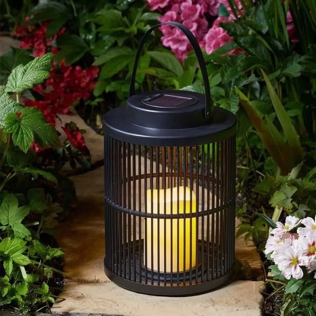 Lanterna Solare Urbana Nera Smart Garden: Illuminazione Esterni Elegante