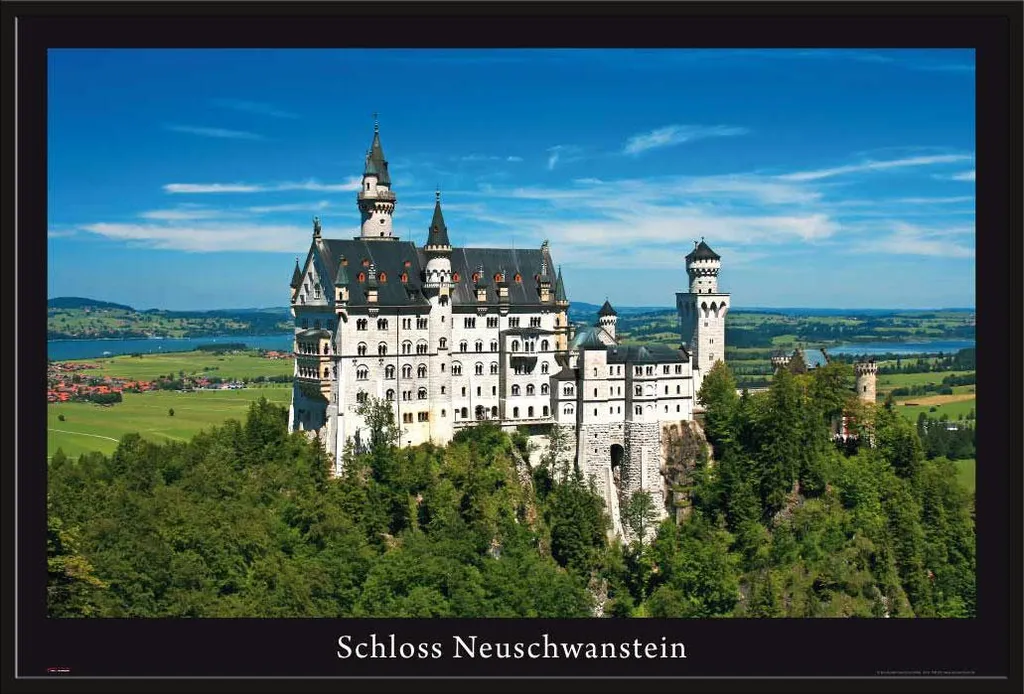Affiche Château de conte de fées avec cadre insert Shinsuke et acrylique