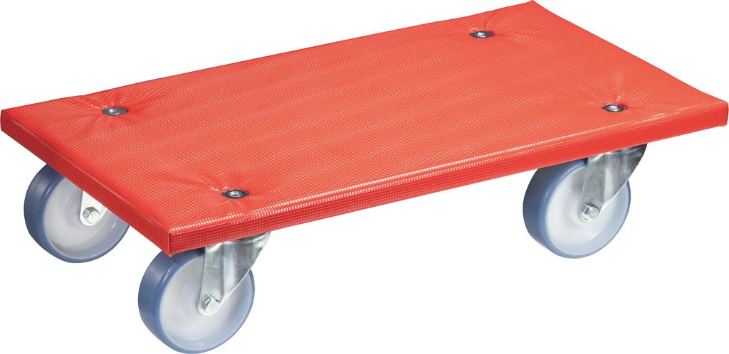 WAGNER Transporthilfe ANTI-RUTSCH - 57,5 x 30 x 14 cm, Bespannung & Rollen ultrasoft Ø 100 mm, Tragkraft 400 kg - 20139601
