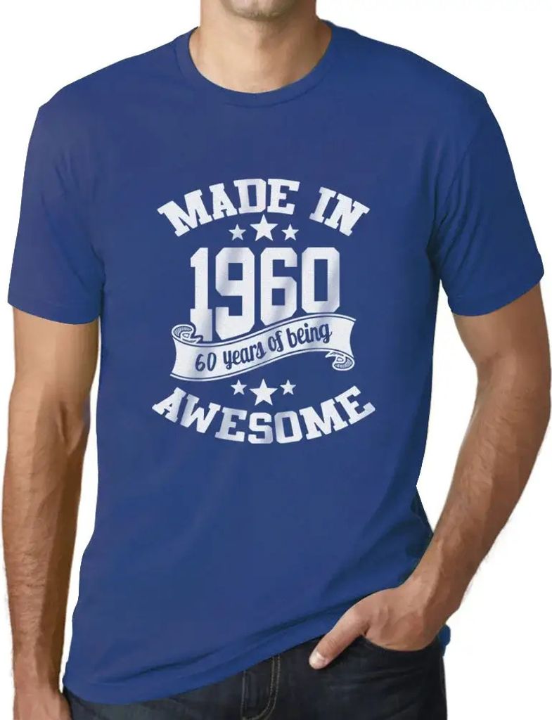 Herren Grafik T-Shirt Hergestellt 1960 – 1960 – Geschenk 64. Geburtstag Jahrestag 64 Jahre Jubiläum 64 Jährige Mann Jahrgang 1960 Kurzarm