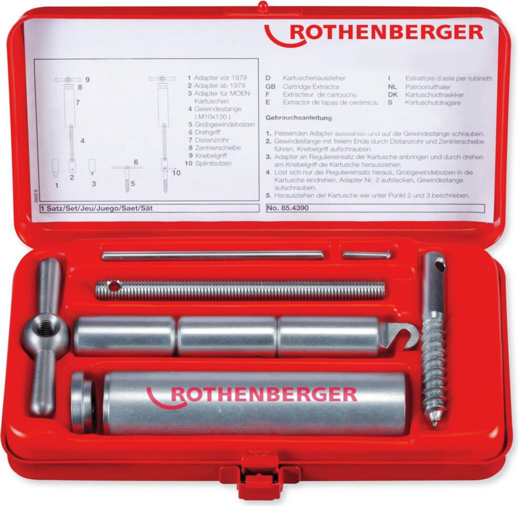 ROTHENBERGER Kartuschenauszieher-Set 9-teilig - 854390 Produktbild 
