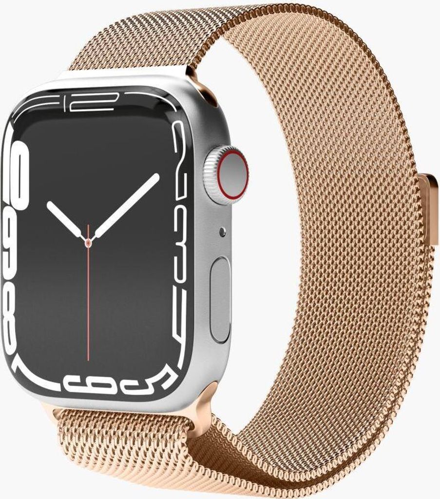 Vonmählen Watch Straps Milanese Loop - Armband für Apple Watch, 44mm + 45mm + 46mm + 49mm, Rose Gold