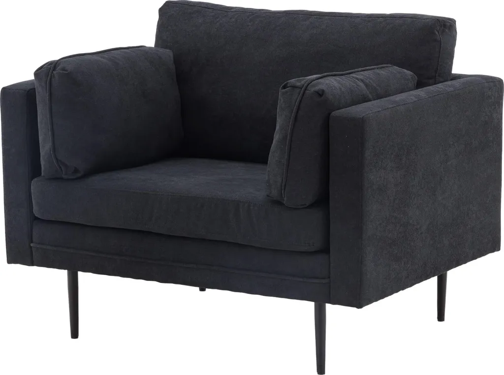 Chaise d'accentuation Boom noire pour salon et chambre - Confort relax