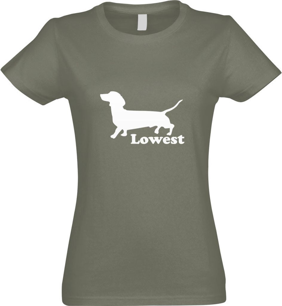 Kiwistar - T-Shirt tailliert - Damen - Olive - Lowest - mit Motiv Bedruckt - Funshirt Design - Sport - Freizeit - Damen - M