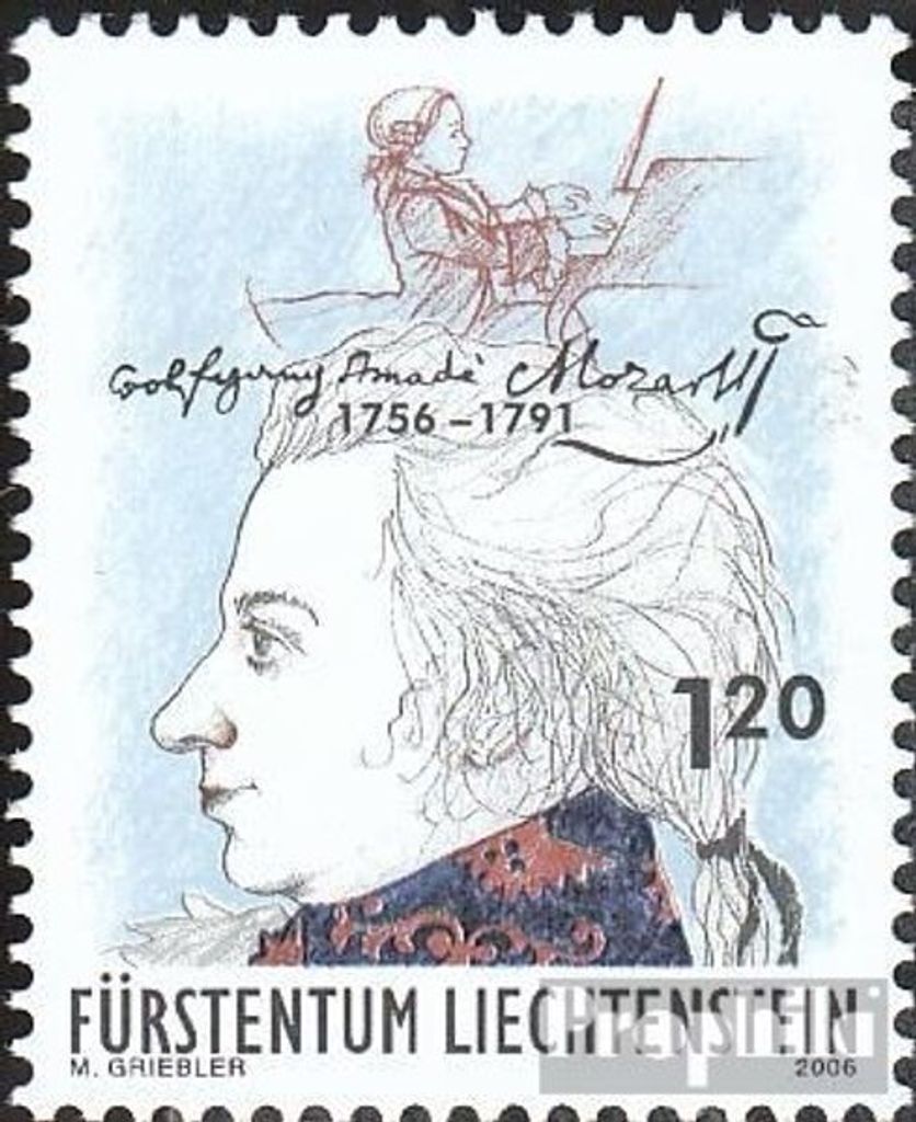 Briefmarken Liechtenstein 2006 Mi 1427 (kompl.Ausg.) gestempelt Wolfgang Amadeus Mozart
