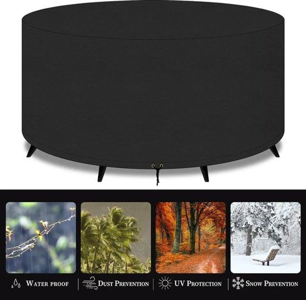Housse de protection extérieure pour table ronde 200 cm - Hivernage sûr