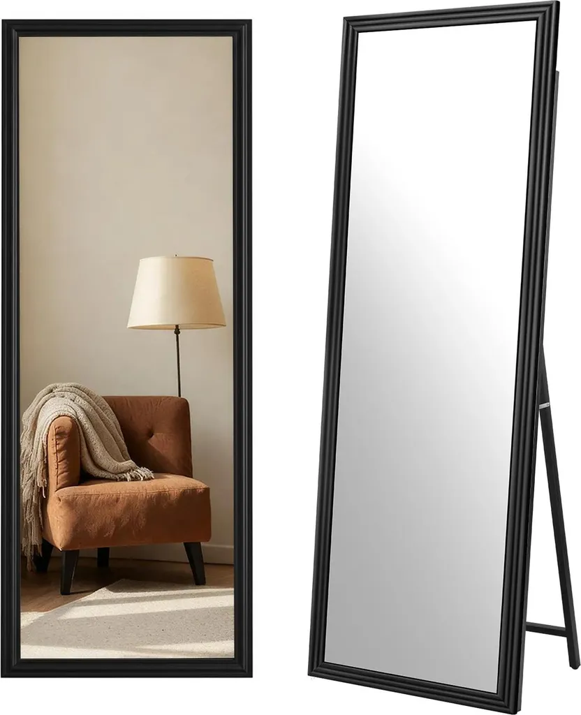 Miroir plein corps réglable bois massif : finis les reflets déformés !
