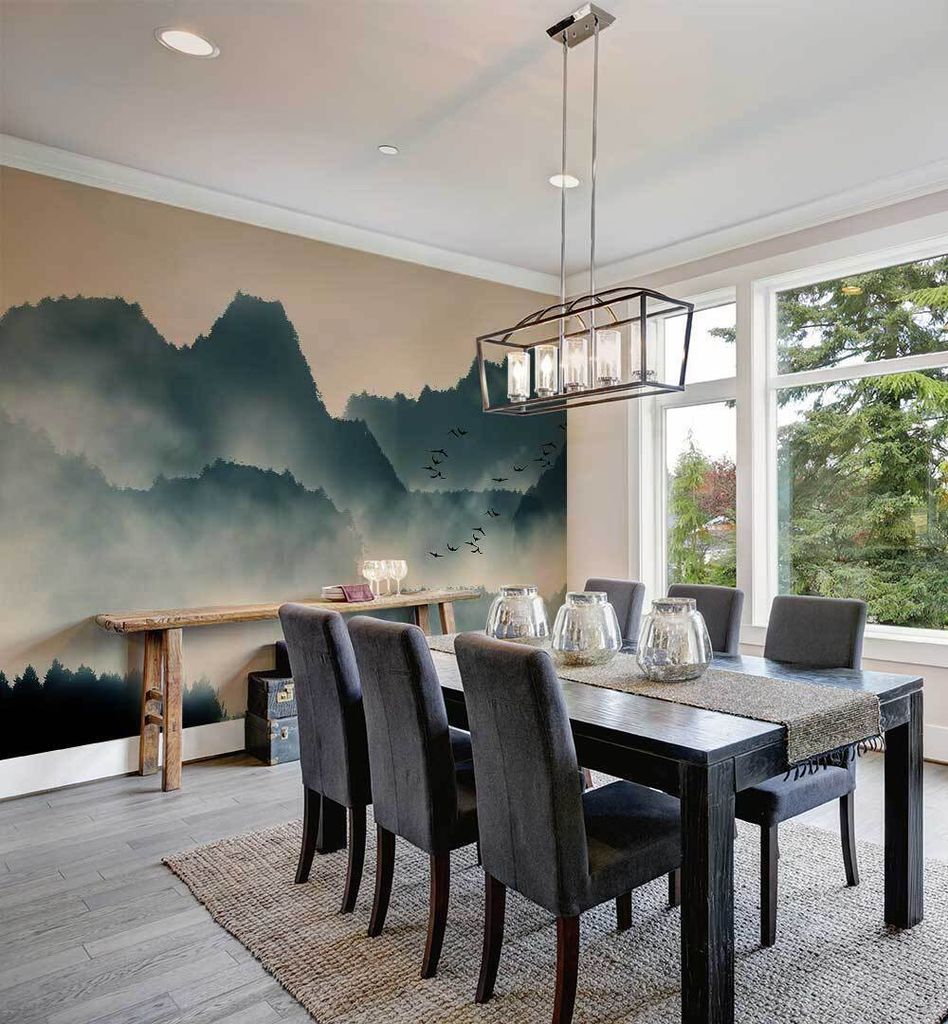 Fototapete Wald in der Dämmerung, Material:Superior Vlies 350g/qm, Größe Tapete:455 x 300cm