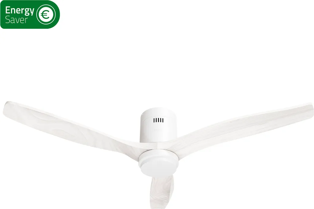 Ventilateur de Plafond Silencieux avec Plafonnier Connecté Blanc 105cm