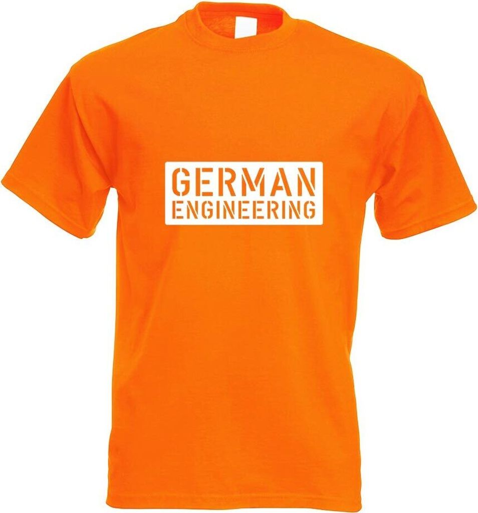 Kiwistar - T-Shirt - orange - German Engeneering Herren Funshirt Bedruckt Design Sprüche Spruch Motive - mit Motiv Bedruckt - Funshirt Design - Sp...