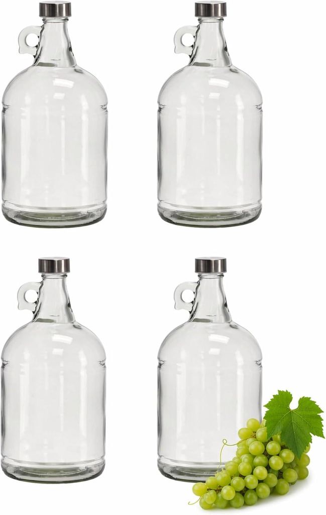 4 x 3L Flasche mit Schraubverschlüss Weinballon Glasballon Produktbild 