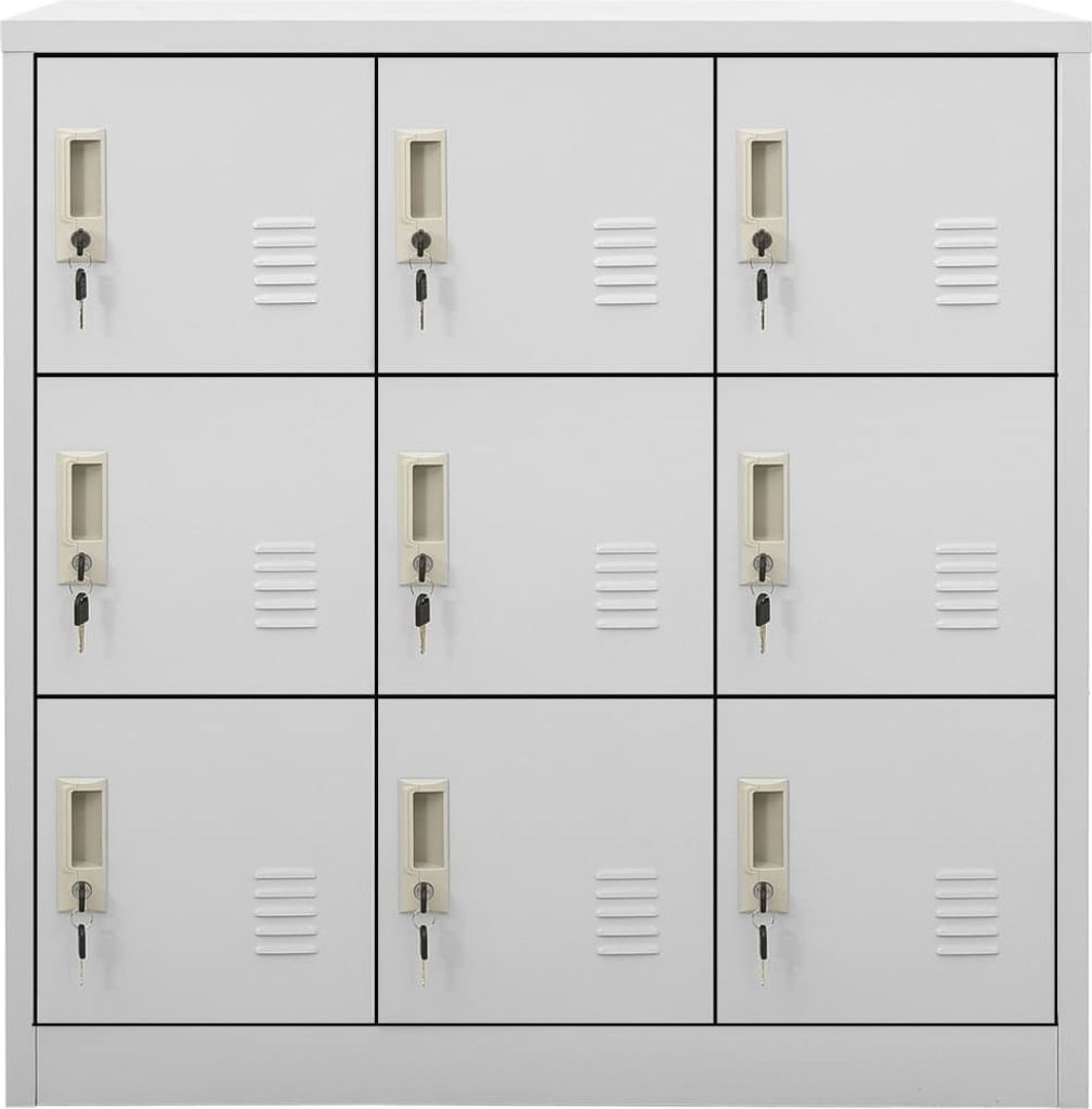 vidaXL Armadietto grigio chiaro 90x45x92,5 cm in acciaio Immagine del prodotto 