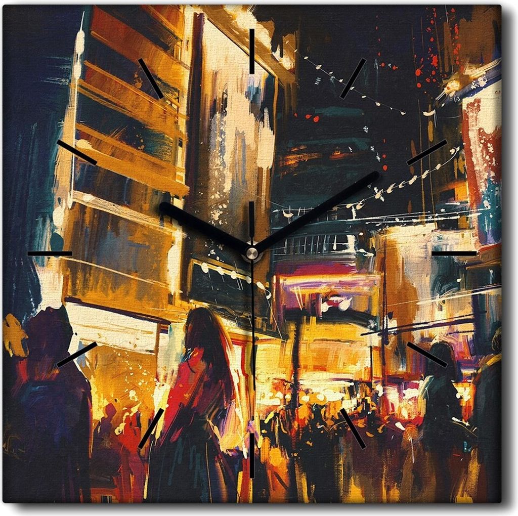 Coloray Uhr auf Leinwand 30x30 cm Wand Uhr Dekoration Produktbild 