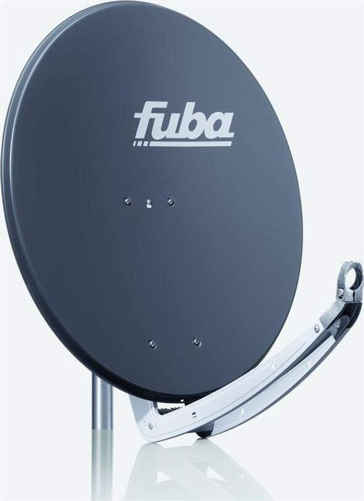 A satellite dish is shown against a white background.
