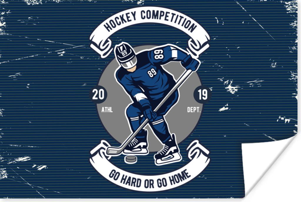 MuchoWow Poster Eishockey - Retro - Zitat 180x120 cm - Fotoplakat
